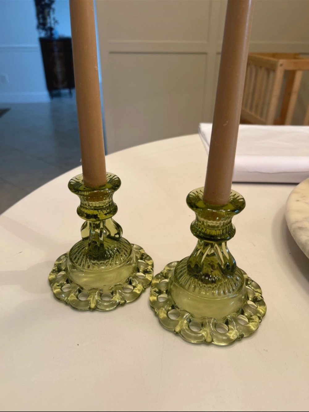 Westmoreland Doric Lace Candleholders